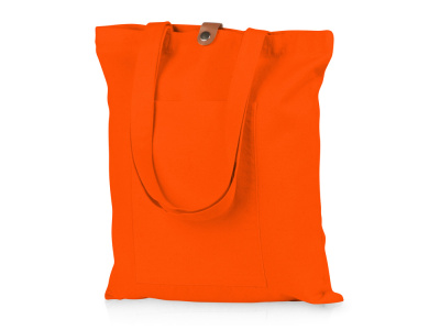 Сумка Clip из хлопка 340 г/м2 с застежкой из экокожи, оранжевый