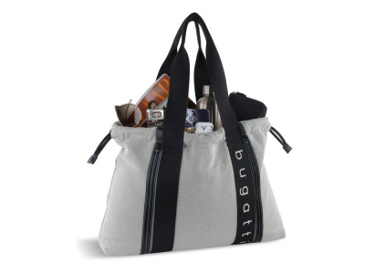 Сумка-шоппер женская BUGATTI АМБРА | AMBRA, серо-черный цвет, хлопок/полиэстер, 45х10х34 см