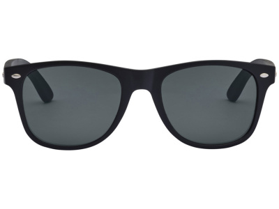 Бамбуковые солнцезащитные очки Arlo с черным покрытием - сплошной черный