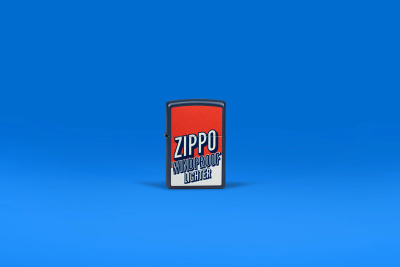 Зажигалка ZIPPO Color Block Design с покрытием Navy Matte, латунь/сталь, синяя, 38x13x57 мм