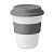 Стакан с крышкой из силикона серый
