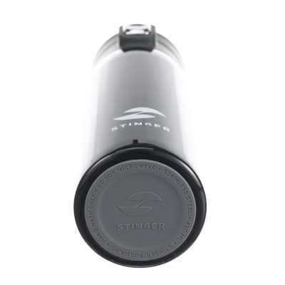 Термокружка Stinger, 0,42 л, сталь/пластик/силикон, чёрный, 6,5 x 7,5 x 21,9 см