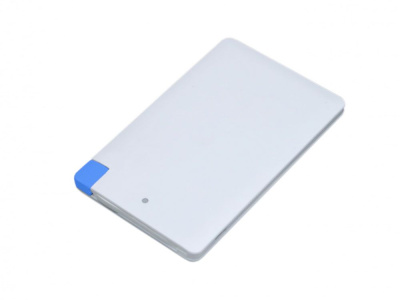 Универсальное зарядное устройство Credit _card1_power_bank  под нанесение логотипа  в виде кредитной карты, толщина всего 7,5 . 2500MAH. Синий