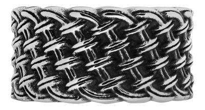 Кольцо ZIPPO, серебристое, с плетёным орнаментом, нержавеющая сталь, диаметр 21,7 мм