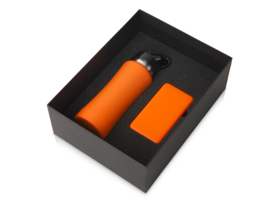Подарочный набор с бутылкой для воды и повербанком С2, 10000 mAh, оранжевый , размер 10000 mAh