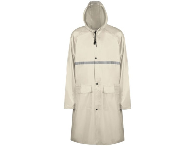 Длинный дождевик Lanai  из полиэстера со светоотражающей тесьмой, молочный , размер XL-2XL