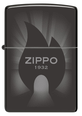 Зажигалка ZIPPO Radiant с покрытием High Polish Black, латунь/сталь, черная, глянцевая, 38x13x57 мм