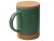 Кружка 450 мл с пробковым дном с крышкой Корк & Бон, глубокий зеленый