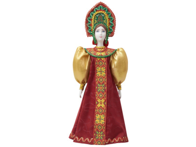 Подарочный набор: кукла фарфоровая, мед, красный