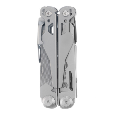 Мультитул Stinger, 107 х 40 мм, 20 функций, сталь, серебристый, в комплекте нейлоновый чехол