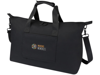 Спортивная сумка для ноутбука с диагональю экрана 15,6 дюйма Turner, изготовленная из переработанных материалов согласно стандарту GRS - сплошной черный