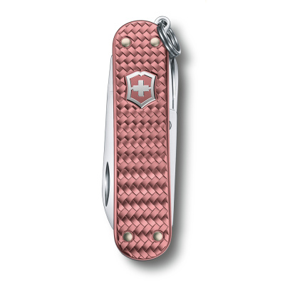 Нож-брелок VICTORINOX Classic SD Precious Alox "Gentle Rose", 58 мм, 5 функций, розовый