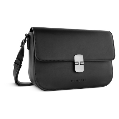 Сумка женская BUGATTI НЕЛА | NELA, черная, полиуретан, 25х9х17,5 см