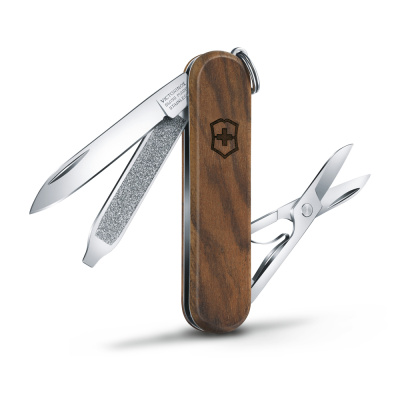 Нож-брелок VICTORINOX Classic SD, 58 мм, 5 функций, деревянная рукоять