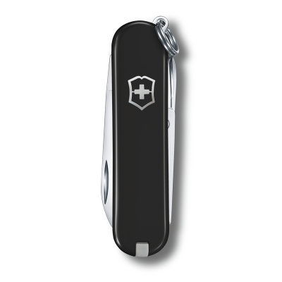 Нож-брелок VICTORINOX Classic SD Colors "Dark Illusion", 58 мм, 7 функций, чёрный