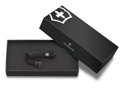 Нож-брелок VICTORINOX Signature Lite Onyx Black, 58 мм, 8 функций, чёрный