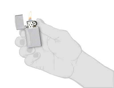 Зажигалка ZIPPO Slim® с покрытием High Polish Chrome, латунь/сталь, серебристая, 29x10x60 мм