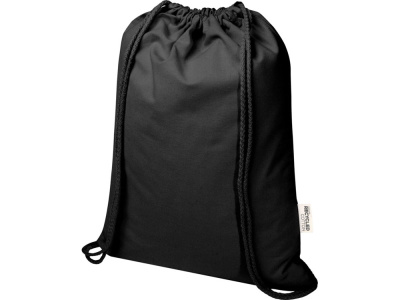 Oregon Blend сумка на шнурке из переработанного материала сертифицированного согласно GRS, плотностью 140 г/м², объемом 5 л - Черный