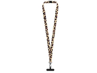 Ланъярд 2 см под сублимацию с трендовым карабином, замком обрыва и узким держателем для телефона из ПЭ, черный