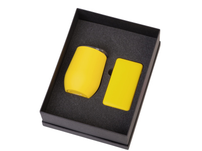 Подарочный набор с термокружкой и повербанком С2, 10000 mAh, желтый , размер 10000 mAh