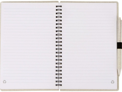 Блокнот А5 Toledo M, бежевый + ручка шариковая Pianta из пшеничной соломы, бежевый , размер A5