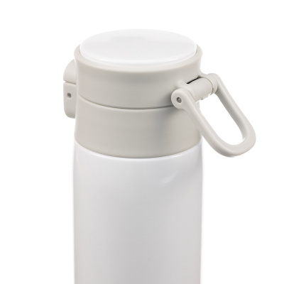 Термокружка Stinger, 0,42 л, сталь/пластик/силикон, белый, 6,5 x 7,5 x 21,9 см