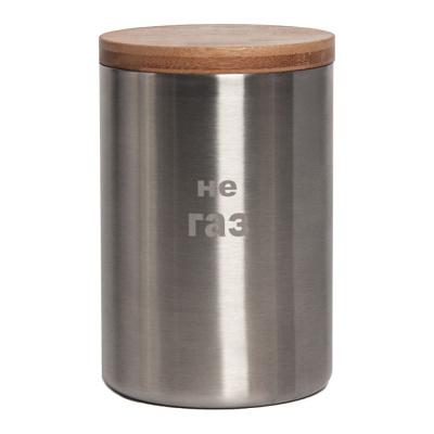 Термокружка BAMBOO с крышкой, 350мл. серебристый, нержавеющая сталь, бамбук