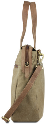 Сумка KLONDIKE DAWSON «Payton», хлопок/натуральная кожа в цвете хаки, 35,5 x 31 x 11 см