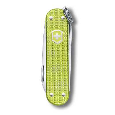 Нож-брелок VICTORINOX Classic SD Alox Colors "Lime Twist", 58 мм, 5 функций, светло-зелёный