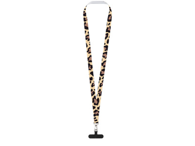 Ланъярд 2 см под сублимацию с трендовым карабином и узким держателем для телефона из ПЭ, серебристый