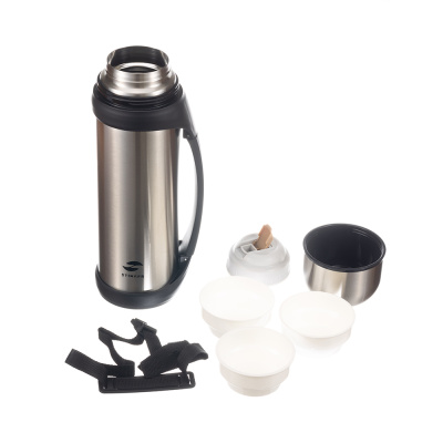 Термос Stinger, 2,2 л, широкий с ручкой, нержавеющая сталь, серебристый, 13,9 х 12,2 х 37,8 см