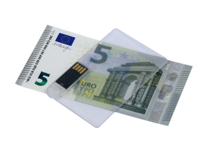 USB-флешка на 16 Гб в виде прозрачной пластиковой карты, прозрачный , размер 16ГБ