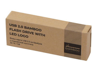 USB 2.0- флешка на 32 Гб c подсветкой логотипа Bamboo LED , размер 32ГБ