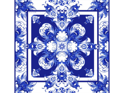 Набор: платок Гжель и свеча Птица счастья