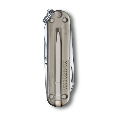 Нож-брелок VICTORINOX Classic SD Colors "Mystical Morning", 58 мм, 7 функций, полупрозрачный серый
