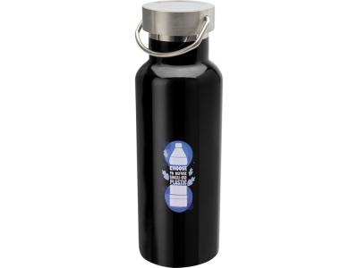 Бутылка для воды Thor из нержавеющей стали, сертифицированной по стандарту RCS, сплошной черный
