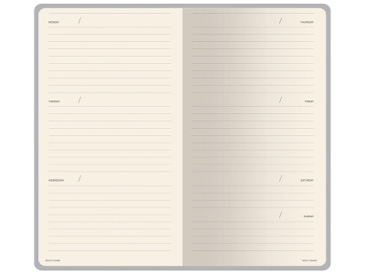 Еженедельник недатированный А6 Black с нашивкой, черный