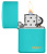 Зажигалка ZIPPO Classic с покрытием Flat Turquoise, латунь/сталь, бирюзовая, глянцевая, 38x13x57 мм