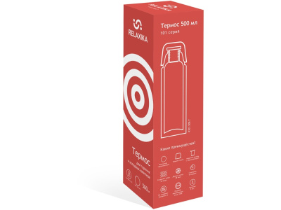 Термос Relaxika 101 (0,5 литра), красный (без лого) , размер 500