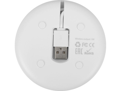 Беспроводное зарядное устройство со встроенным кабелем 2-в-1 Disc, белый