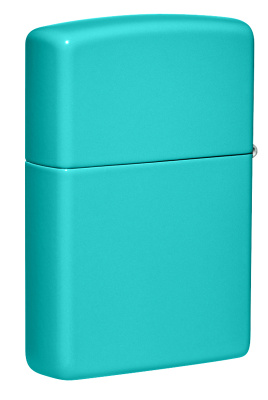 Зажигалка ZIPPO Classic с покрытием Flat Turquoise, латунь/сталь, бирюзовая, глянцевая, 38x13x57 мм