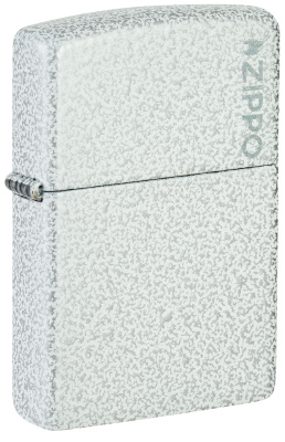 Зажигалка ZIPPO Logo с покрытием Glacier, латунь/сталь, белая, матовая, 38x13x57 мм
