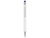Ручка металлическая шариковая Flowery со стилусом и цветным зеркальным слоем, белый/синий Ручка металлическая шариковая Flowery со стилусом и цветным зеркальным слоем, белый/синий