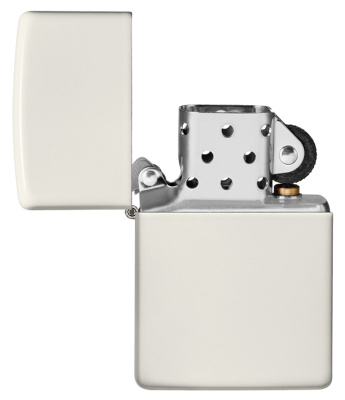 Зажигалка ZIPPO Classic с покрытием Glow In The Dark, латунь/сталь, белая, матовая, 38x13x57 мм
