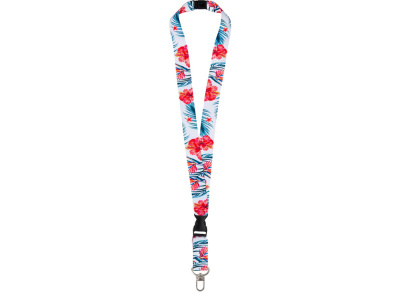 Ланъярд 2,5 см под сублимацию с трендовым карабином, межуровневым замком и замком обрыва