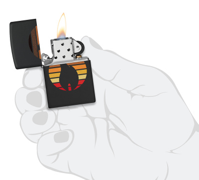 Зажигалка ZIPPO Colorblock с покрытием Black Matte, латунь/сталь, черная, 38x13x57 мм