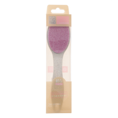 Терка Dewal Beauty педикюрная керамическая с ручкой из пшеничной соломы, двусторонняя, 21 см