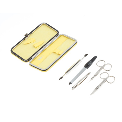 Маникюрный набор GD, 5 пр. Футляр: искусcтвенная кожа, цвет желтый