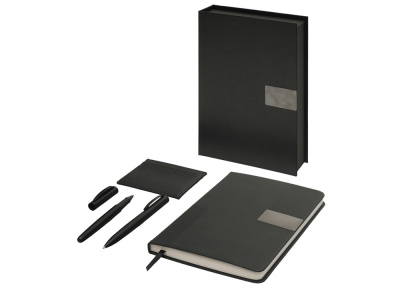 Подарочный набор Goethe с блокнотом А5, 2-мя ручками и картхолдером, черный