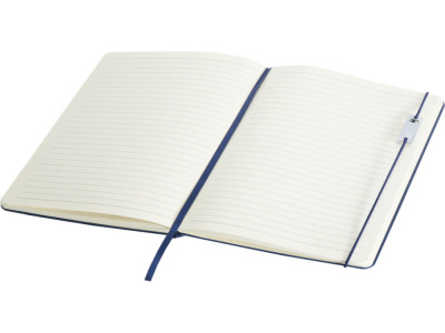 Набор Legato Elegance из блокнота формата А5 в твердой обложке и ручки-роллера, белый/синий